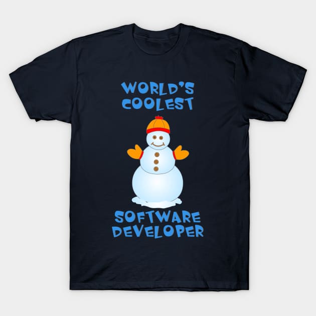 Coolest Software Developer Snowman T-Shirt by Barthol Graphics